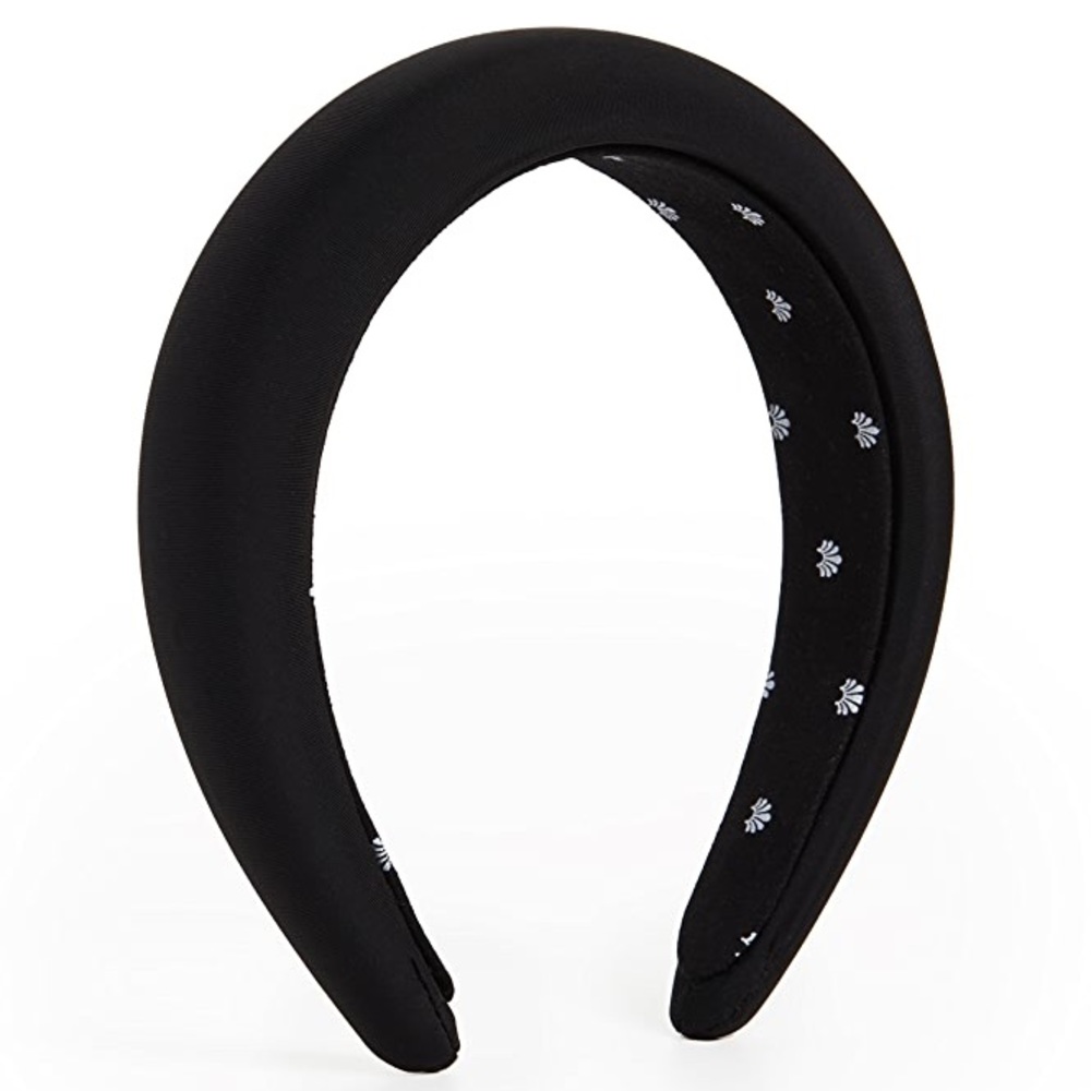 Lele Sadoughi Black Silk Padded Headband